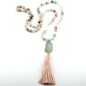 🆕🐬Boho Amazonite Pendant Necklace!!🏝🌸